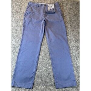 Brooks Brothers Mens Chino Pants Size 36x32 Blue Clark Classic Flat Front Casual